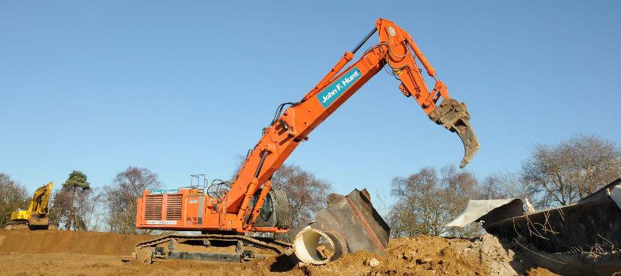 RAF Woodbridge, ROC Barracks, Woodbridge & 12 Other Bases - excavator on site
