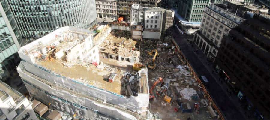 80 Fenchurch Street, London - birdseye view of site mid works