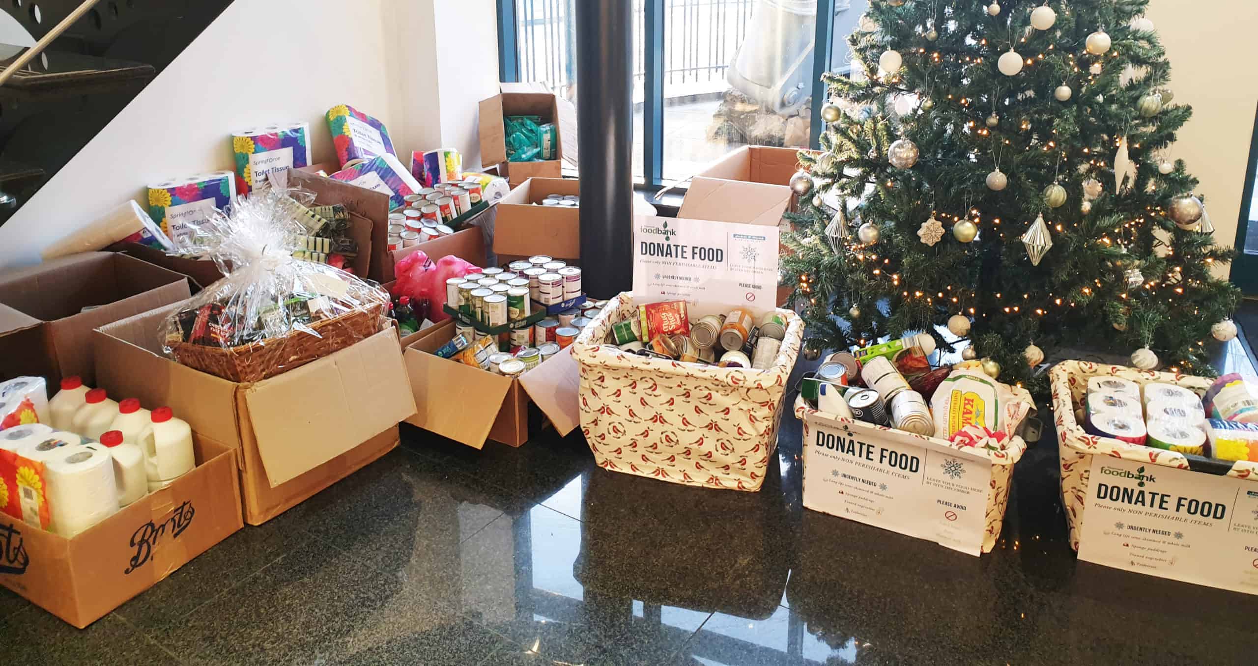 John F Hunt donates over 800 items to local food bank