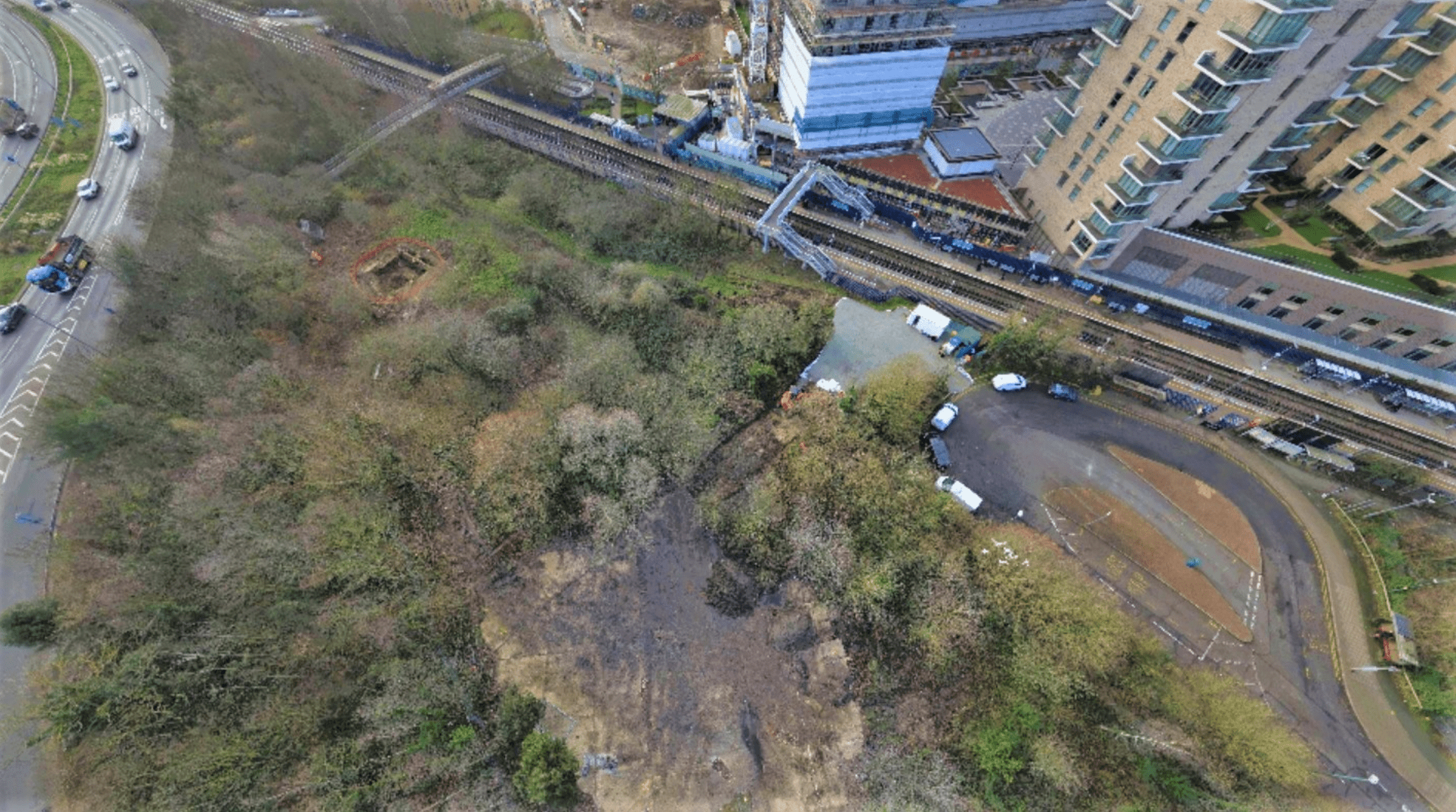 Kidbrooke Station Square - aerial shot of site