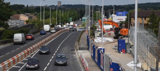 A127, Ardleigh Green Bridge - street view of site next to road