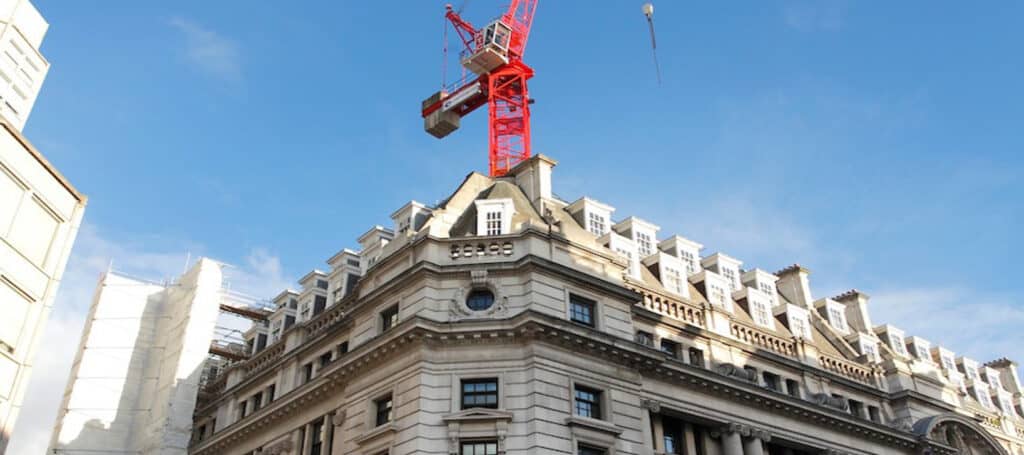 St James's Street 20 - front of site with crane in background