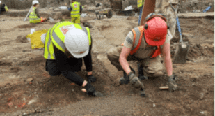 John F Hunt assists MOLA in their Landmark Court Archaeological Investigation