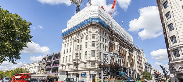 1 Great Cumberland Place -front view of site progress