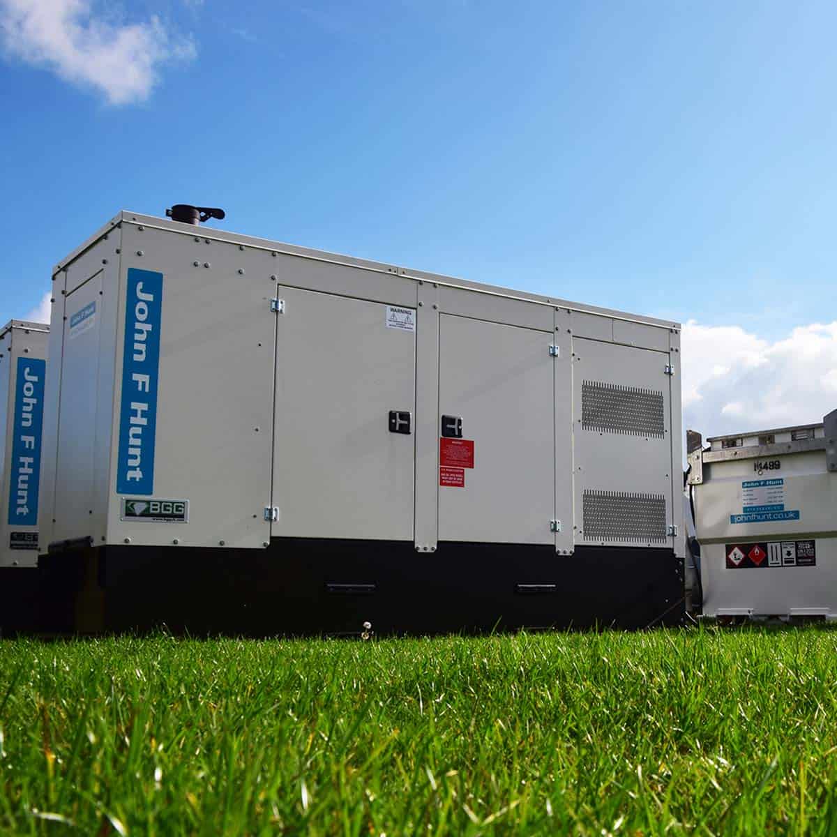 John F Hunt Power - generators outside on site