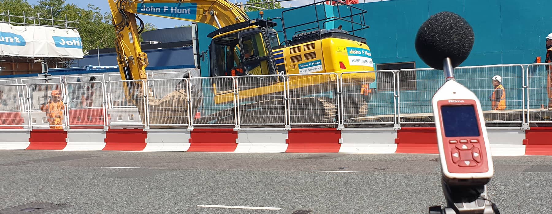 John F Hunt Environmental monitoring 1 John F Hunt - Environmental monitoring - noise pollution equipment in use on site