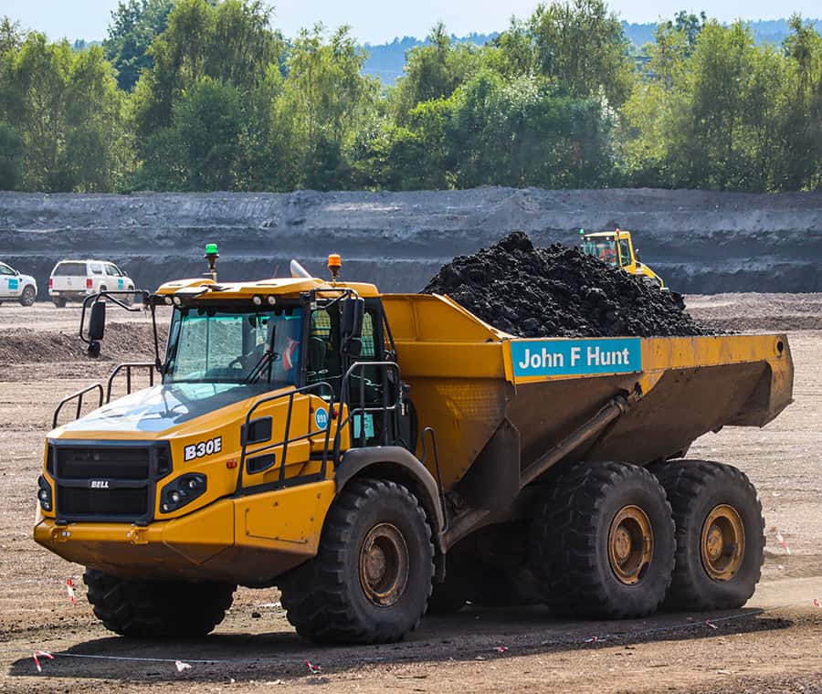 Rugeley ground photograph -John F Hunt BELL B30E dump truck in use