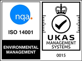 NQA IS0 14001 and UKAS management systems logos