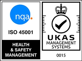 NQA IS0 45001 and UKAS management systems logos