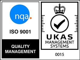 NQA IS0 9001 and UKAS management systems logos